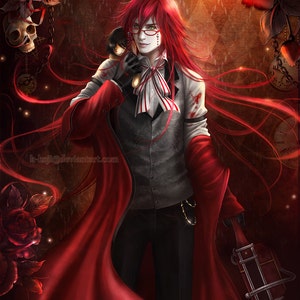 Kuroshitsuji: Grell Sutcliff Art Throw Pillow Case/Cover image 2