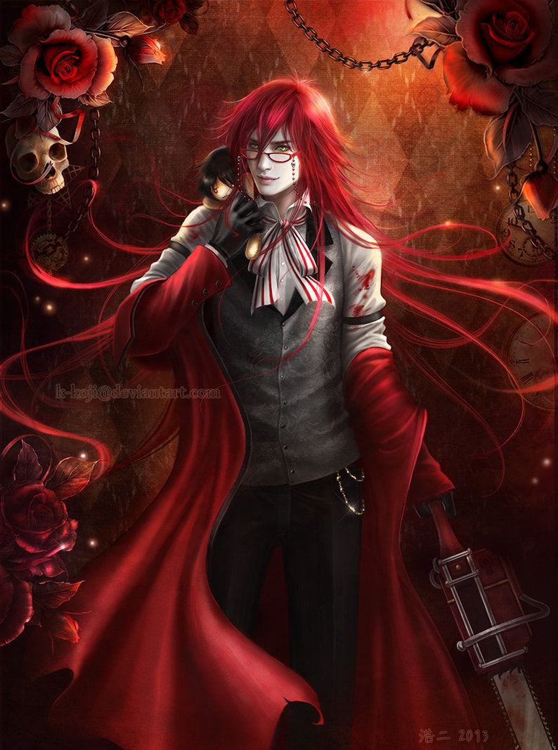 Kuroshitsuji: Grell Sutcliff Art Throw Pillow Case/Cover image 2