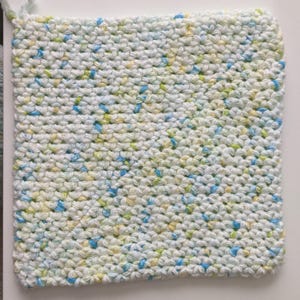 Crochet Pot Holder - Handmade & Machine Washable 100% Cotton White speckled