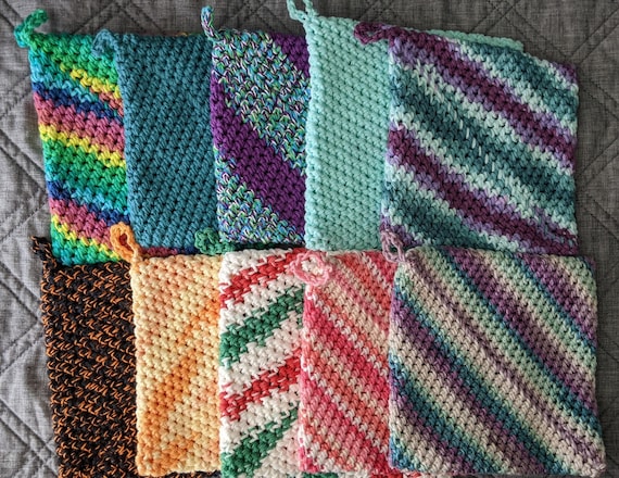 Crochet Pot Holder - Handmade & Machine Washable 100% Cotton