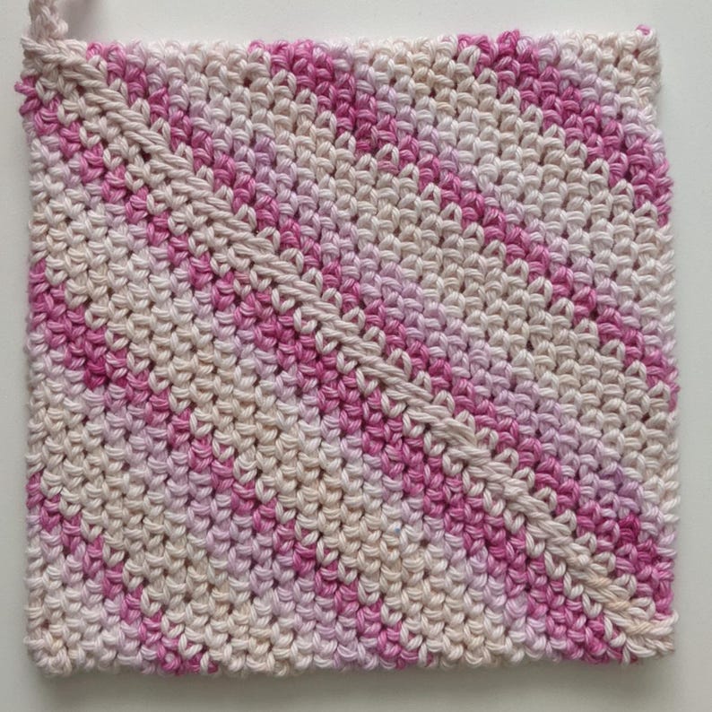 Crochet Pot Holder - Handmade & Machine Washable 100% Cotton Pinks