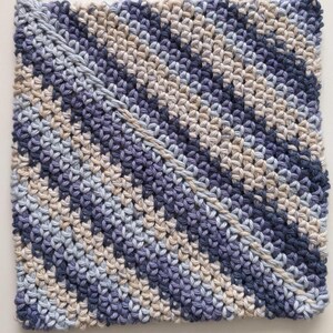 Crochet Pot Holder - Handmade & Machine Washable 100% Cotton Denim