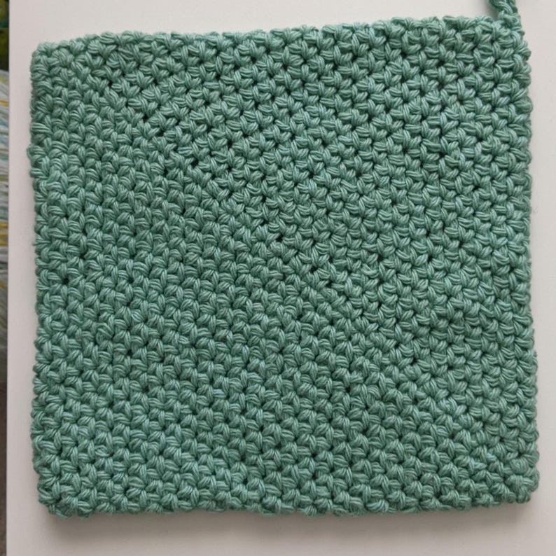 Crochet Pot Holder - Handmade & Machine Washable 100% Cotton Sage