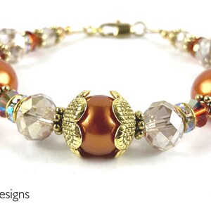 Beaded Pearl Bracelet, Swarovski Crystal Bracelet, Elegant Pearl Statement Bracelet, Crystal Bracelet, Pearl Bracelet, Copper Bracelet