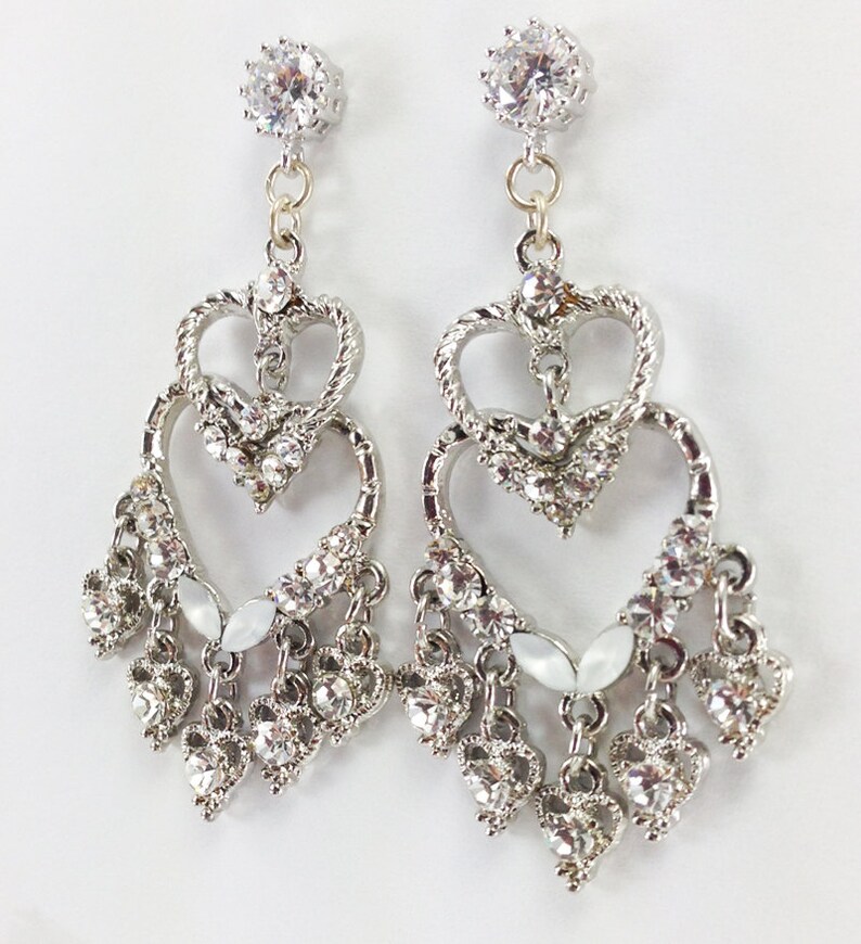 Rhinestone Earrings Bridal Earrings Brides Earrings Bridal | Etsy