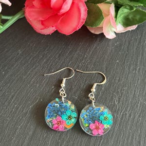 Pressed flower drop earrings (Sterling silver hooks)