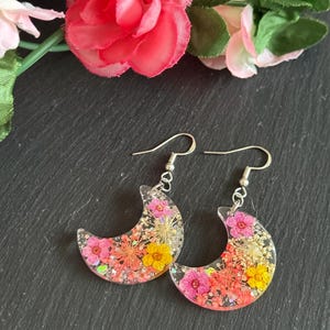 Pressed flower drop earrings (Sterling silver hooks)
