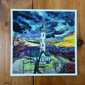 Top of Fort Hill, Boston 8&quot; x 8&quot; Glicee Art Print
