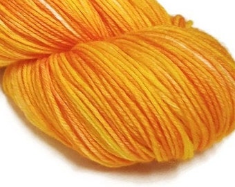 Merino Nylon Hand Dyed Fingering Sock Yarn Marigold