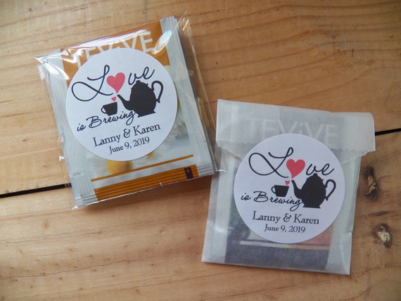 Love Is Brewing Tea Bag Favors Tea Wedding Favors Tea Party Etsy
