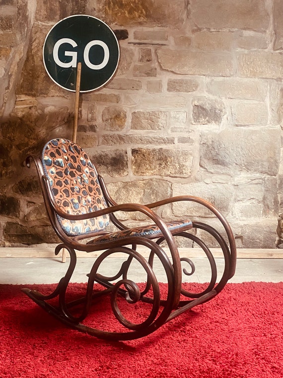 Upholstered bentwood rocker deals