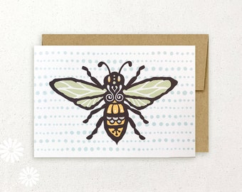 Honey Bee Boxed Set of 6 screen printed note cards