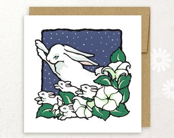 Jimson Bunnies hand-silkscreened notecard