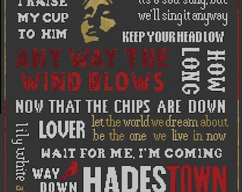 Hadestown Songs - PDF Cross Stitch Pattern