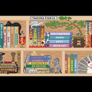 Tamora Pierce Bookshelves - Completed 2021 SAL - Cross Stitch Pattern