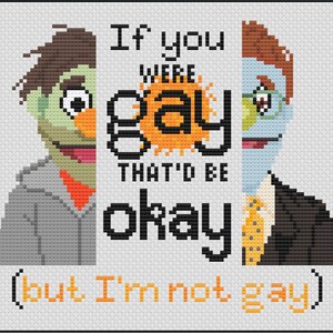 Si fueras gay - Avenue Q - Patrón de punto de cruz PDF