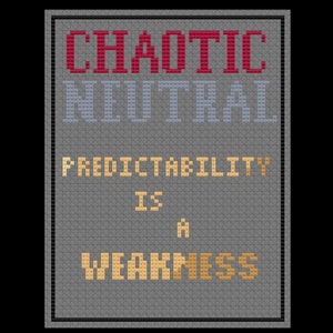 Chaotic Neutral - D&D - PDF Cross Stitch Pattern