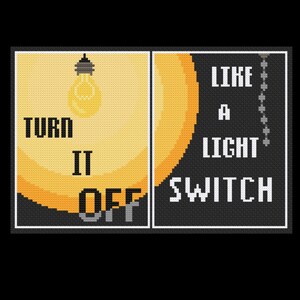Turn It Off - Book of Mormon - PDF Cross Stitch Pattern
