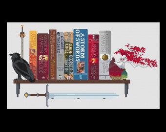 George R. R. Martin Bookshelf - PDF Cross Stitch Patterns