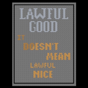 Lawful Good - D&D - PDF Cross Stitch Pattern