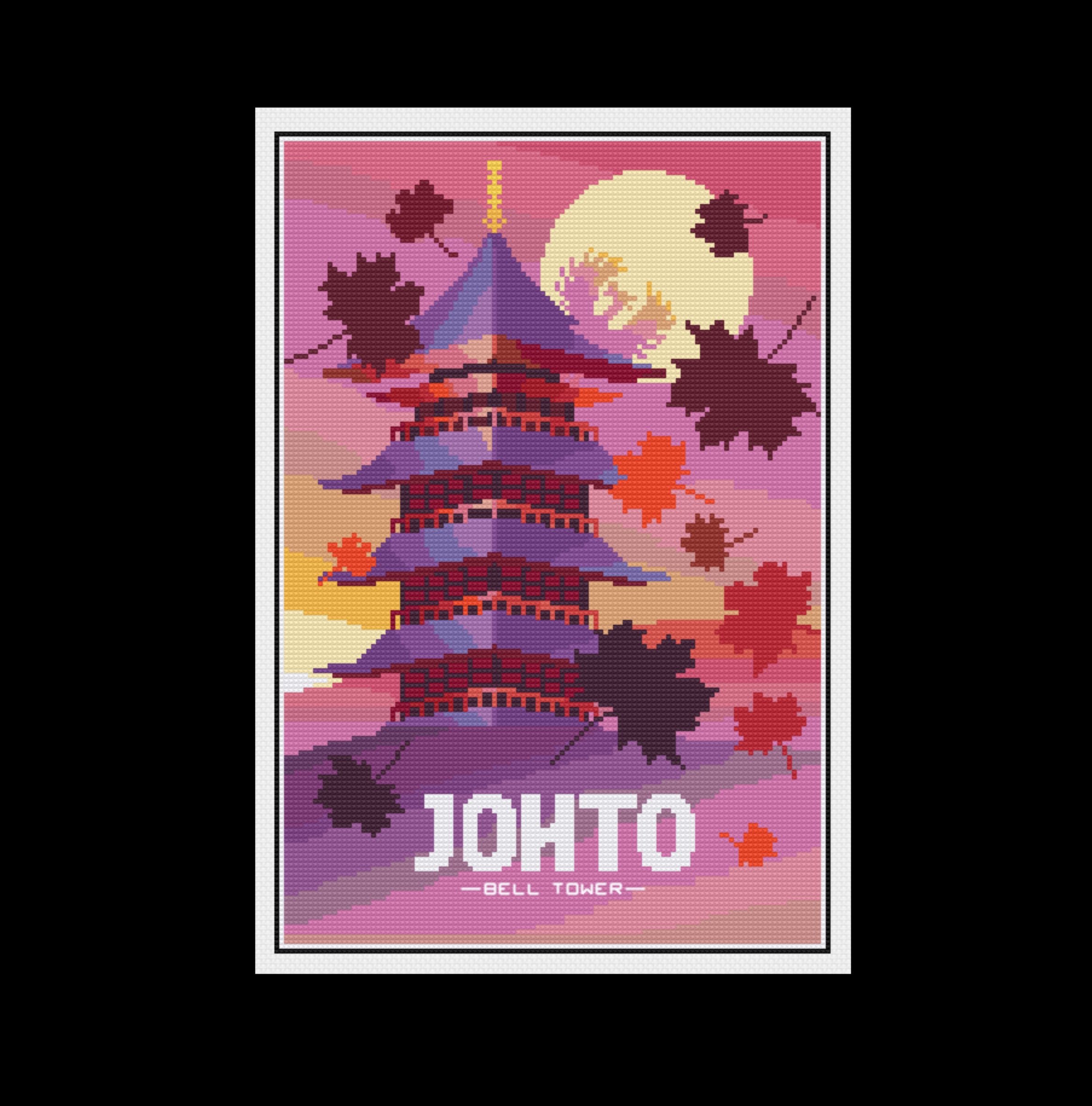 Johto Region Pokemon Cross Stitch Pattern