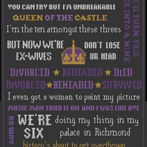Six the Musical Songs- PDF Cross Stitch Patterns