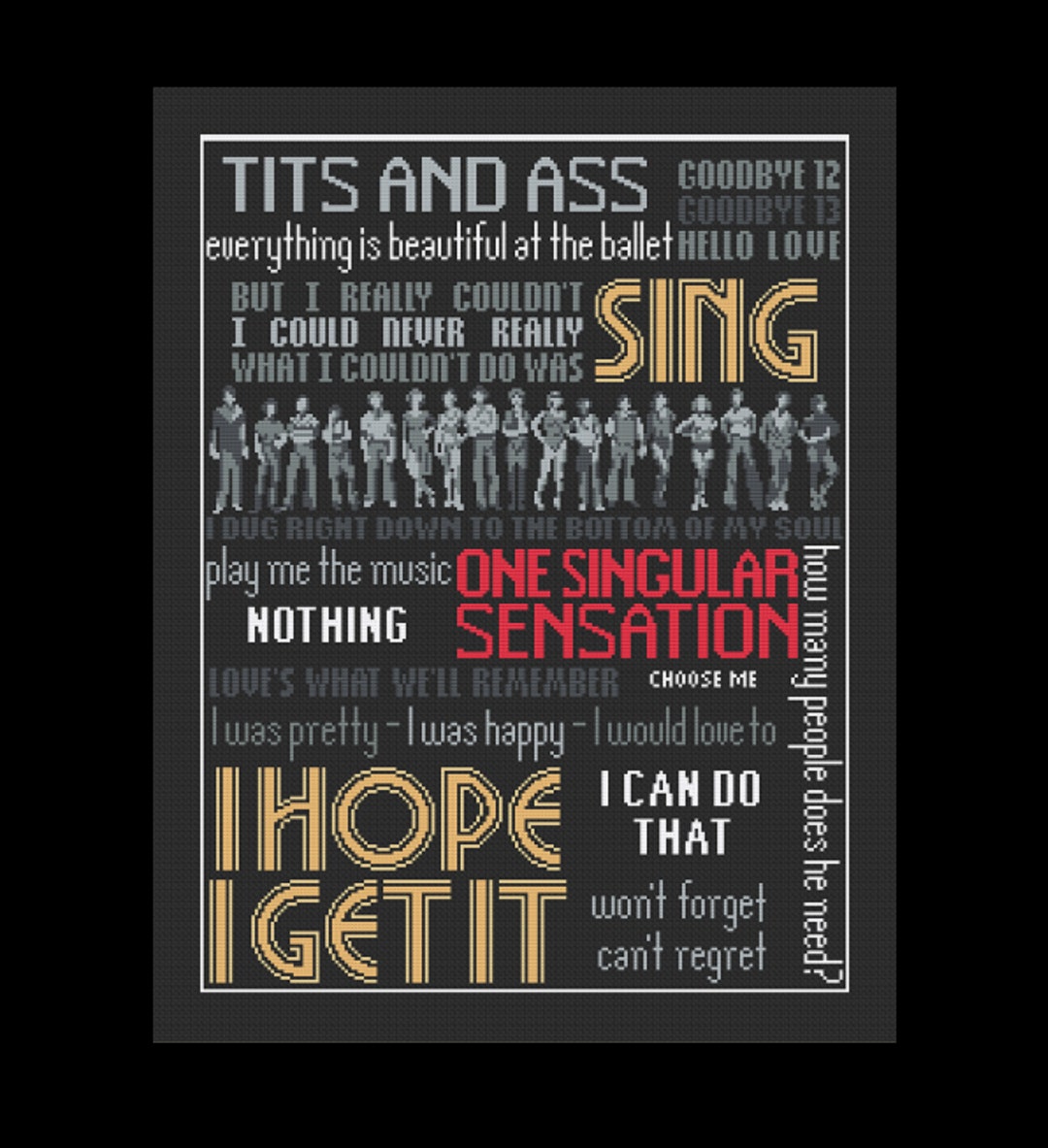 A Chorus Line Lyrics A Chorus Line PDF Cross Stitch Etsy