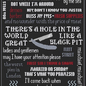 Sweeney Todd (Broadway) Songs- PDF Cross Stitch Patterns