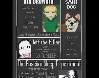 The Midnight Paper - Creepypasta - Wzór do haftu krzyżykowego w formacie PDF