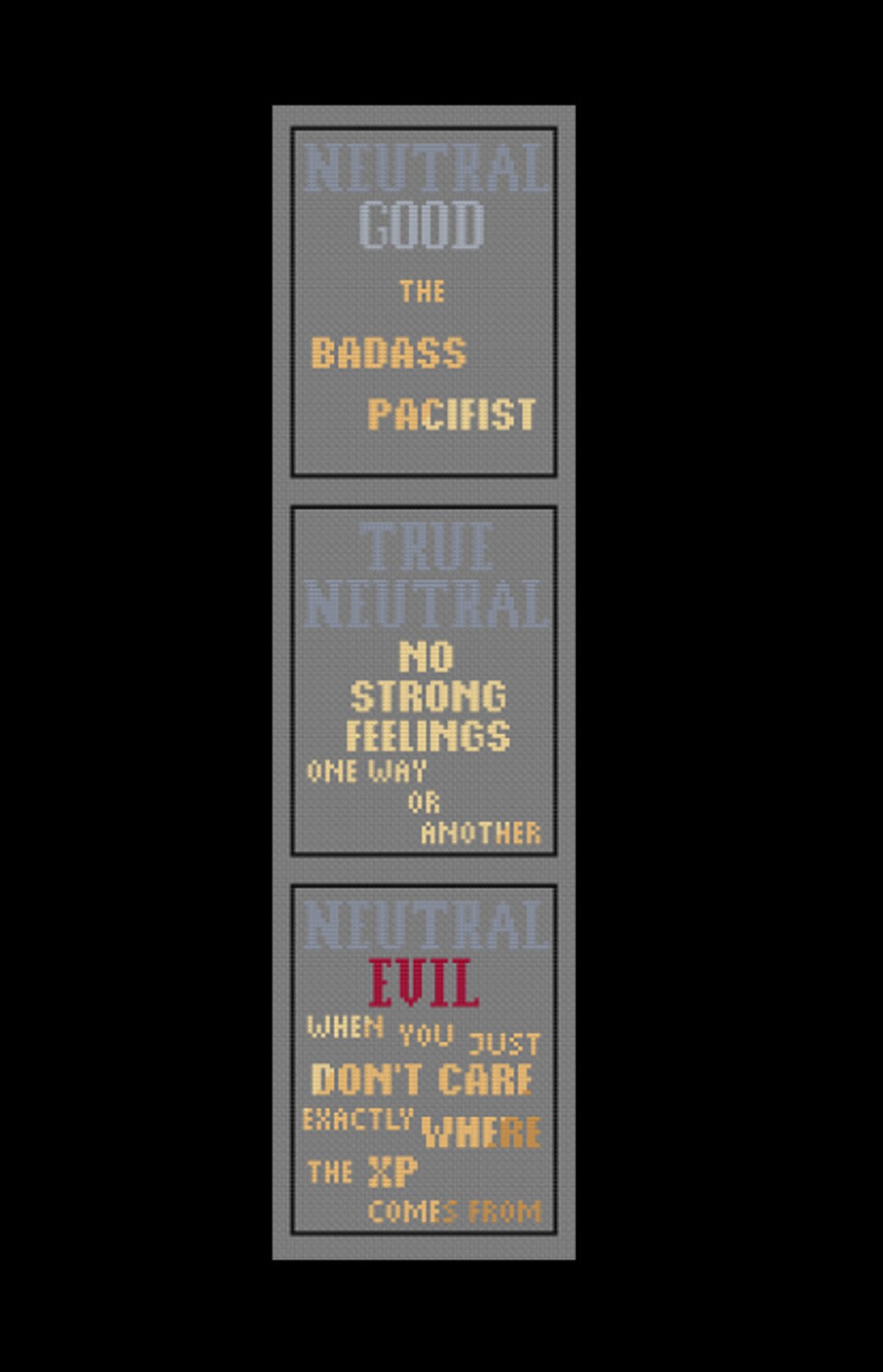 Neutral Alignment - D&D - PDF Cross Stitch Pattern - Etsy