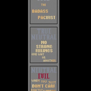 Neutral Alignment - D&D - PDF Cross Stitch Pattern