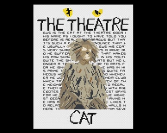 The Theater Cat -  Cats - PDF Cross Stitch Patterns