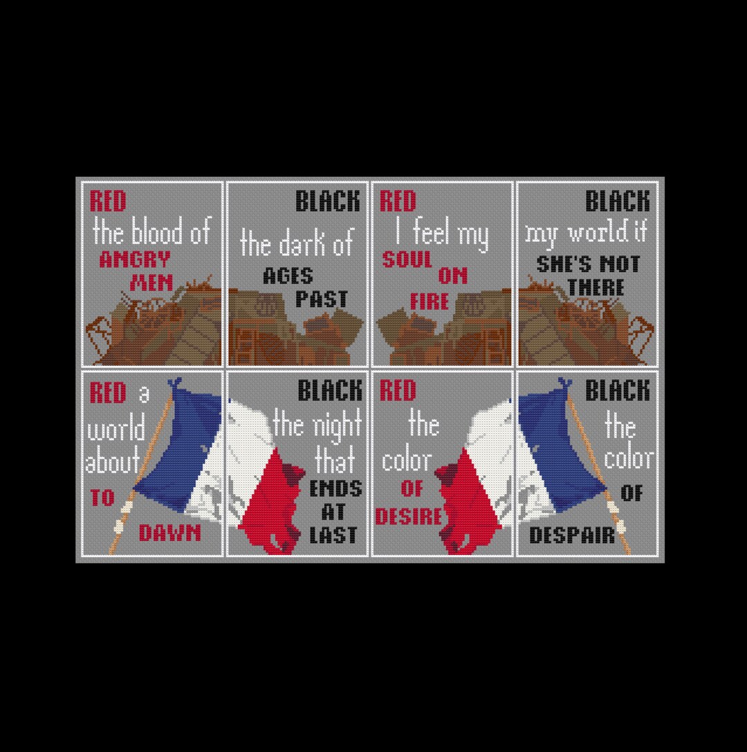 Red Black Complete Set - Les Miserables - PDF Cross Stitch Pattern - Etsy