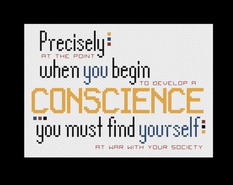 Conscience- James Baldwin - Cross Stitch Pattern