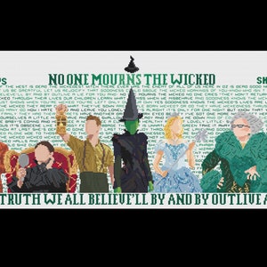 Niemand rouwt om de goddelozen - Wicked - PDF Cross Stitch Patronen
