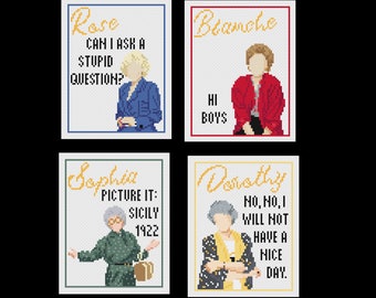 Golden Girls - 4 Pack - PDF Cross Stitch Patterns