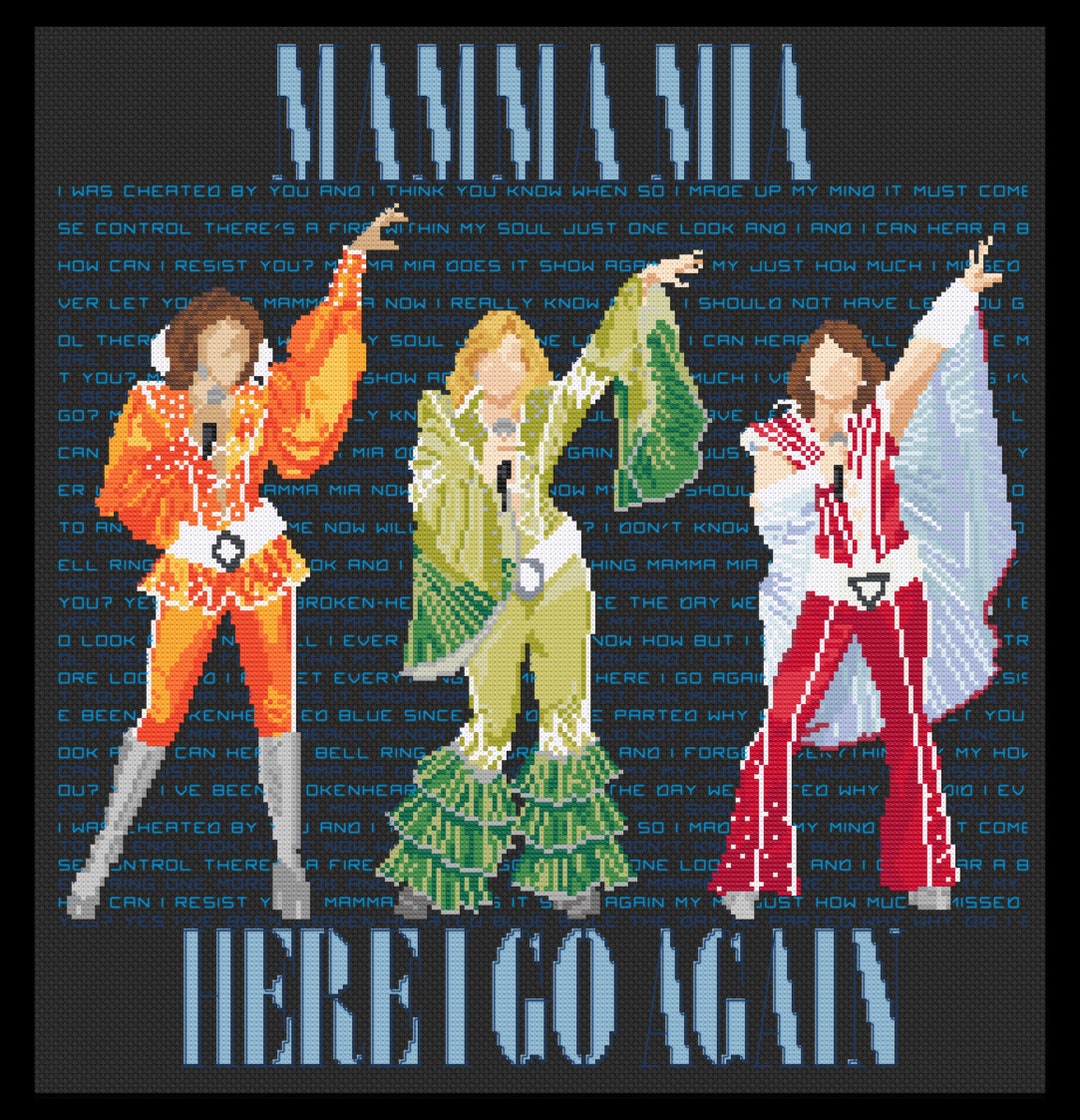Here I Go Again - Mamma Mia - PDF Cross Stitch Pattern - Etsy