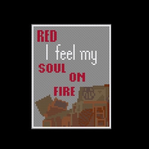 Soul on Fire - Red Black - Les Miserables - PDF Cross Stitch Pattern