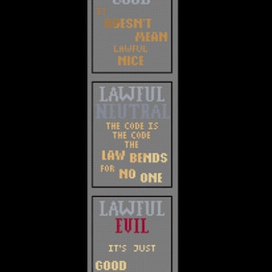 Lawful Alignment - D&D - PDF Cross Stitch Pattern
