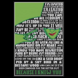 For Good - Elphaba - Wicked - PDF Cross Stitch Pattern