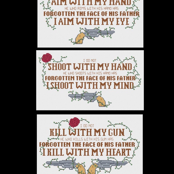 Gunslinger Oath - 3 Pack - PDF Cross Stitch Pattern