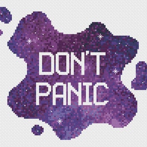 Don&#39;t Panic - Hitchhiker&#39;s Guide - Cross Stitch Pattern