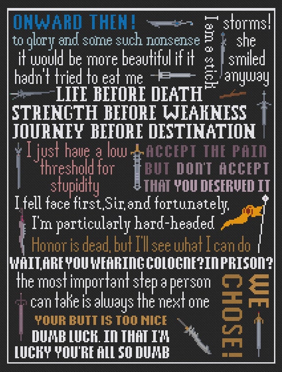 Stormlight Archive Quotes PDF Cross Stitch Patterns Etsy