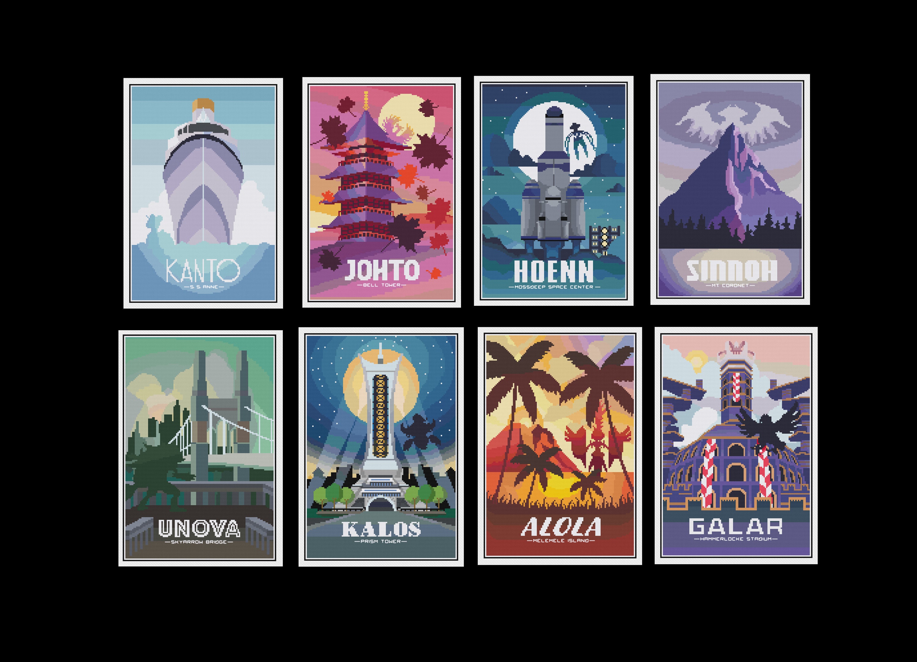 Pokemon Alola Region Concept Artwork 8 Poster Print Set 2017