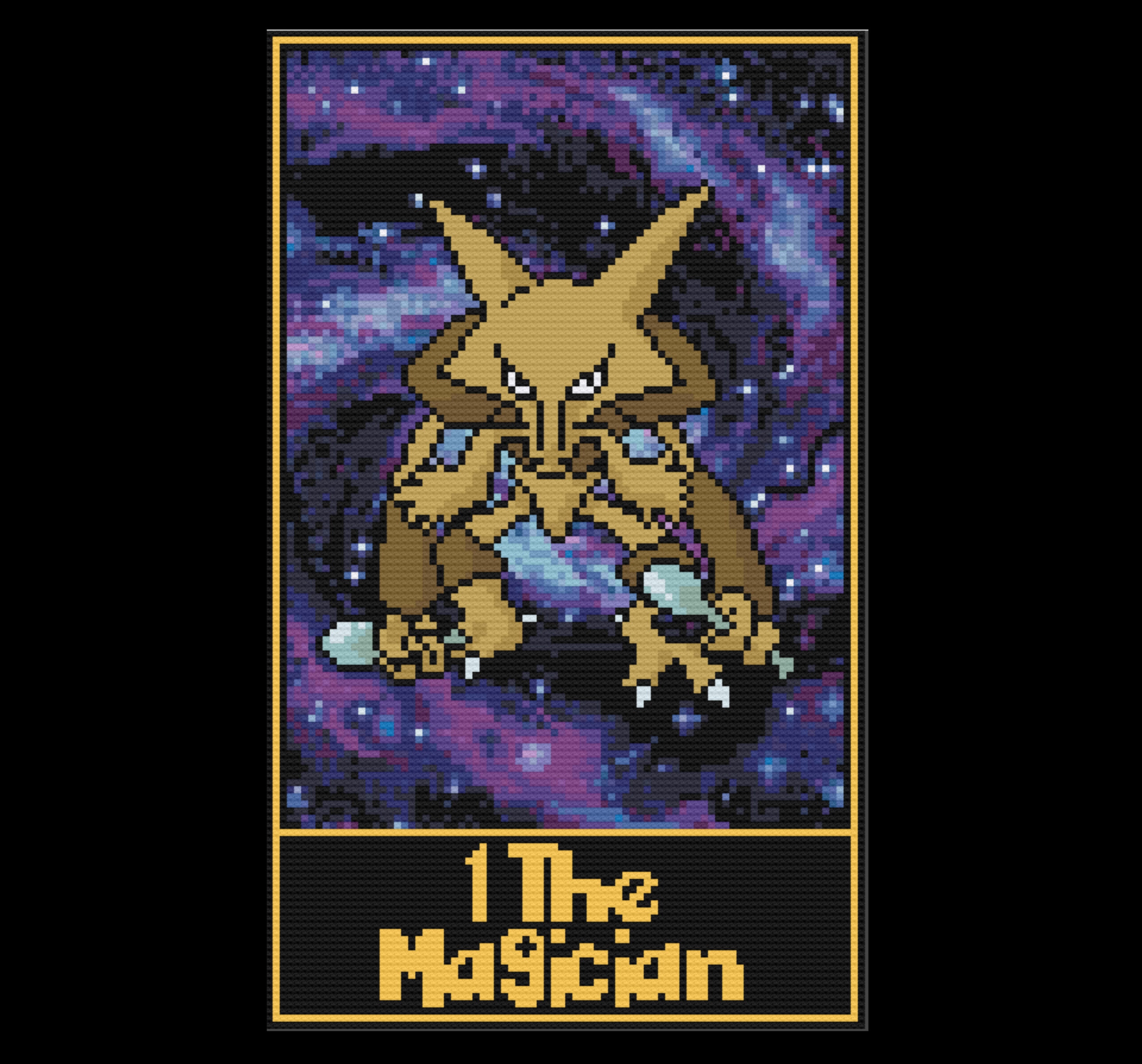 モンチッチ 約35cm スリープアイ 4本指 TARO服 ボーダー ビンテージ The Empress - Nostalgic Tarot - Cross Stitch Pattern - Retro, 90's