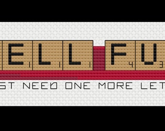One More Buchstabe - Scrabble - PDF Kreuzstichmuster
