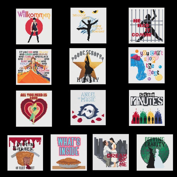 Musical Afghan - 13 Pack - Wzór do haftu krzyżykowego w formacie PDF