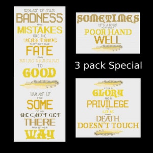 Goldfinch Quotes 3 Pack Special - Cross Stitch Pattern
