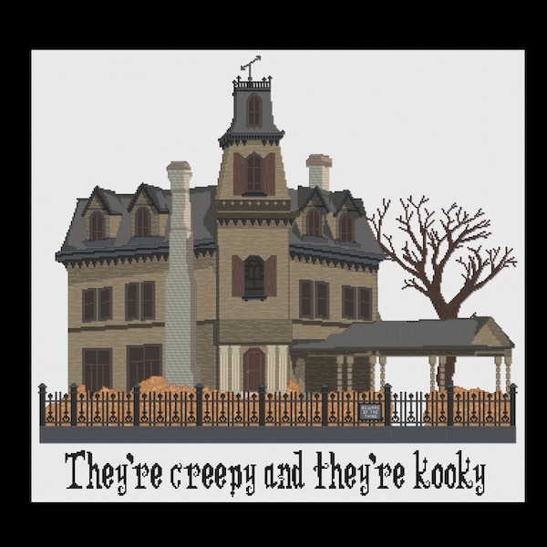 0001 Cemetery Lane - Addam's Family - PDF Cross Stitch Patterns