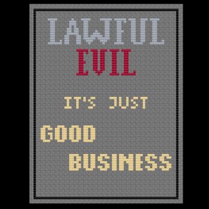 Lawful Evil - D&D - PDF Cross Stitch Pattern